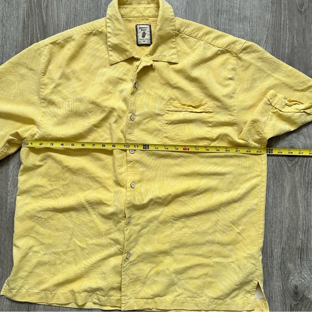 Jamaica Jaxx Yellow short sleeve men’s XL tropical Textured Shirt‎